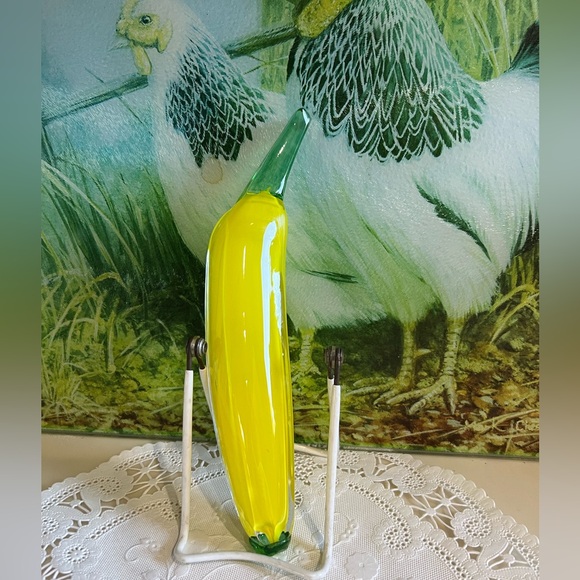 Vintage Glass Banana 🍌 Green & Yellow 🍌Prague - Picture 2 of 5